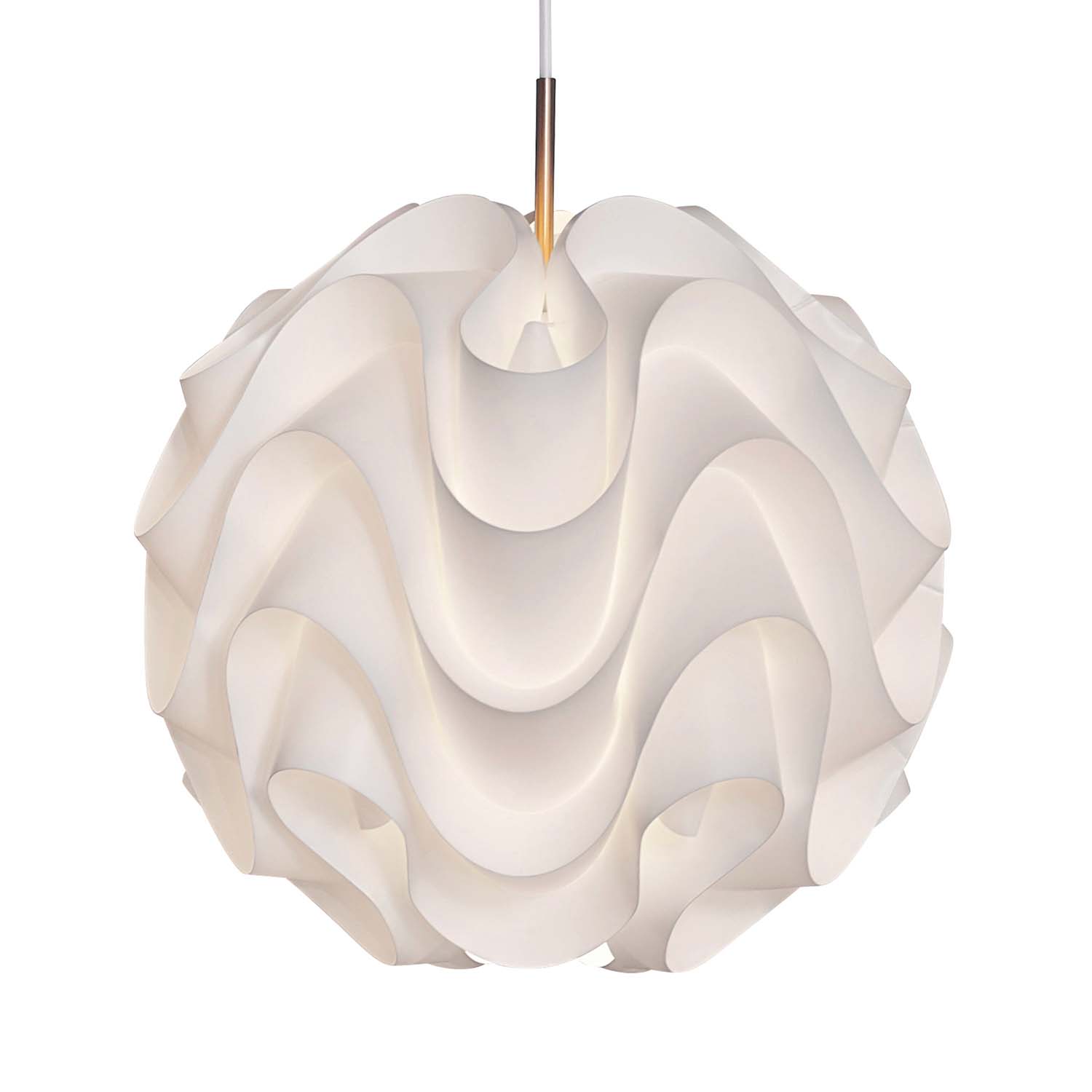 CLASSIC 172 - Corrugated acrylic ball pendant light, handcrafted