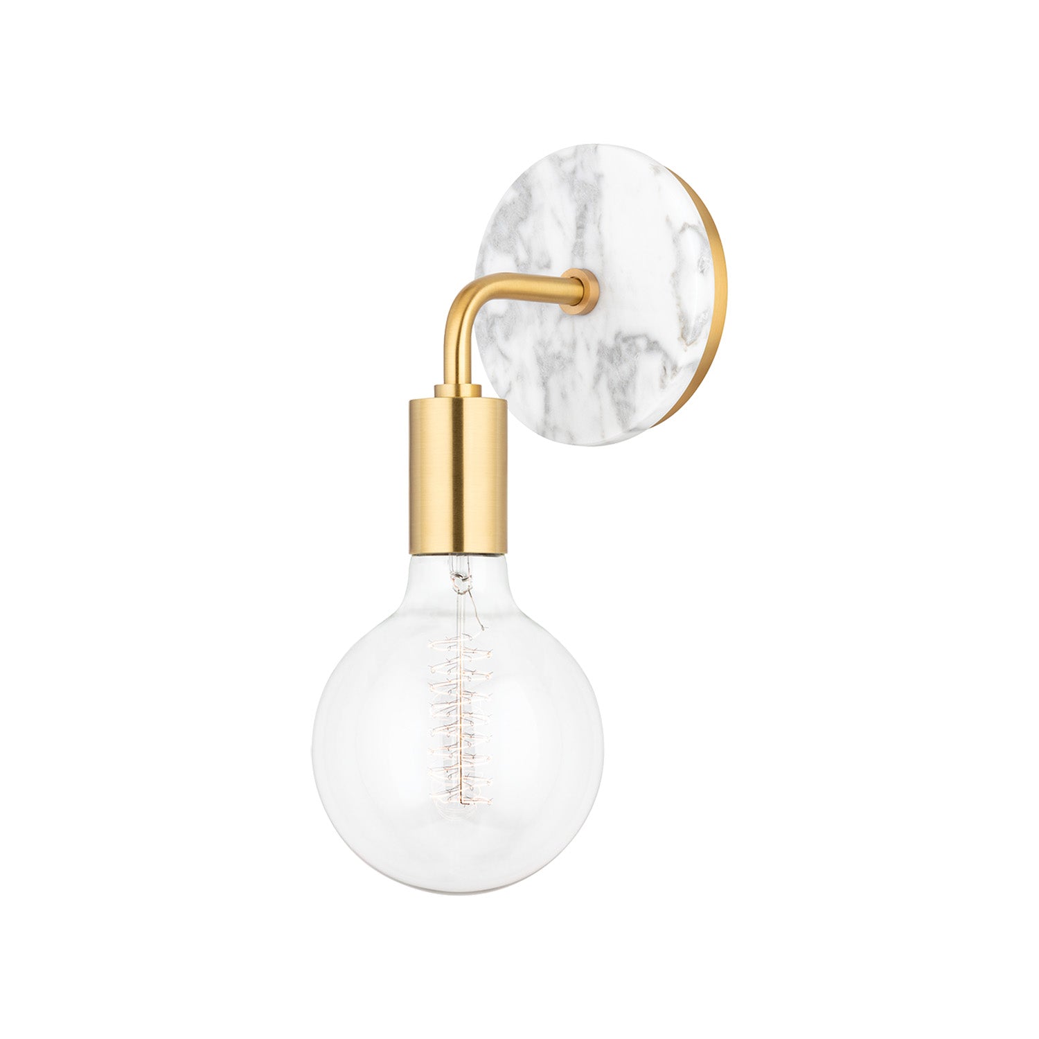 CHLOE - Chic White Marble and Brass Wall Light