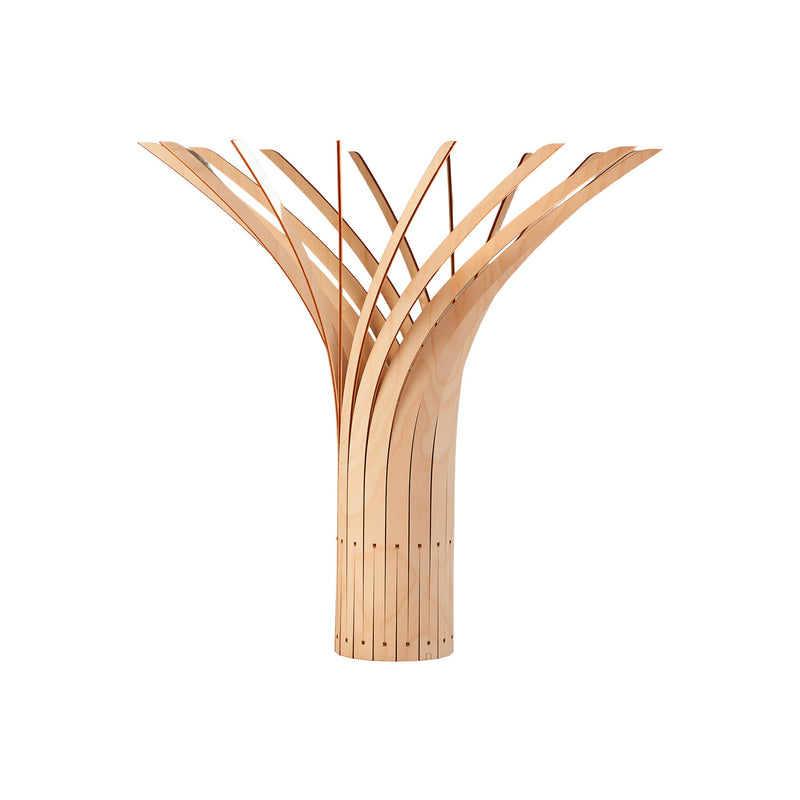 A MANITJ - Spiral-shaped natural wood table lamp