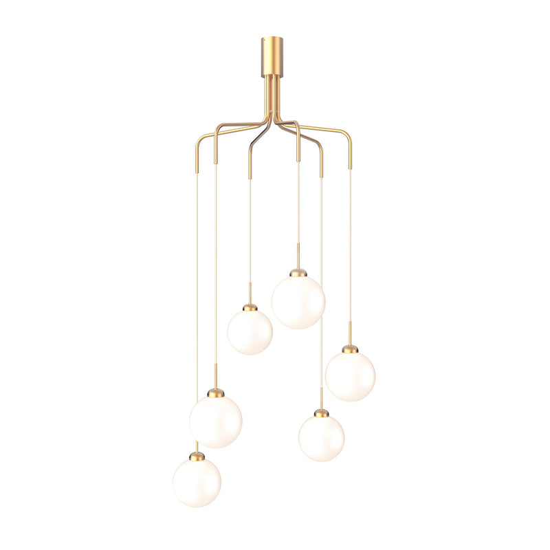APIALES Cluster 6 - Large gold or black art deco design chandelier