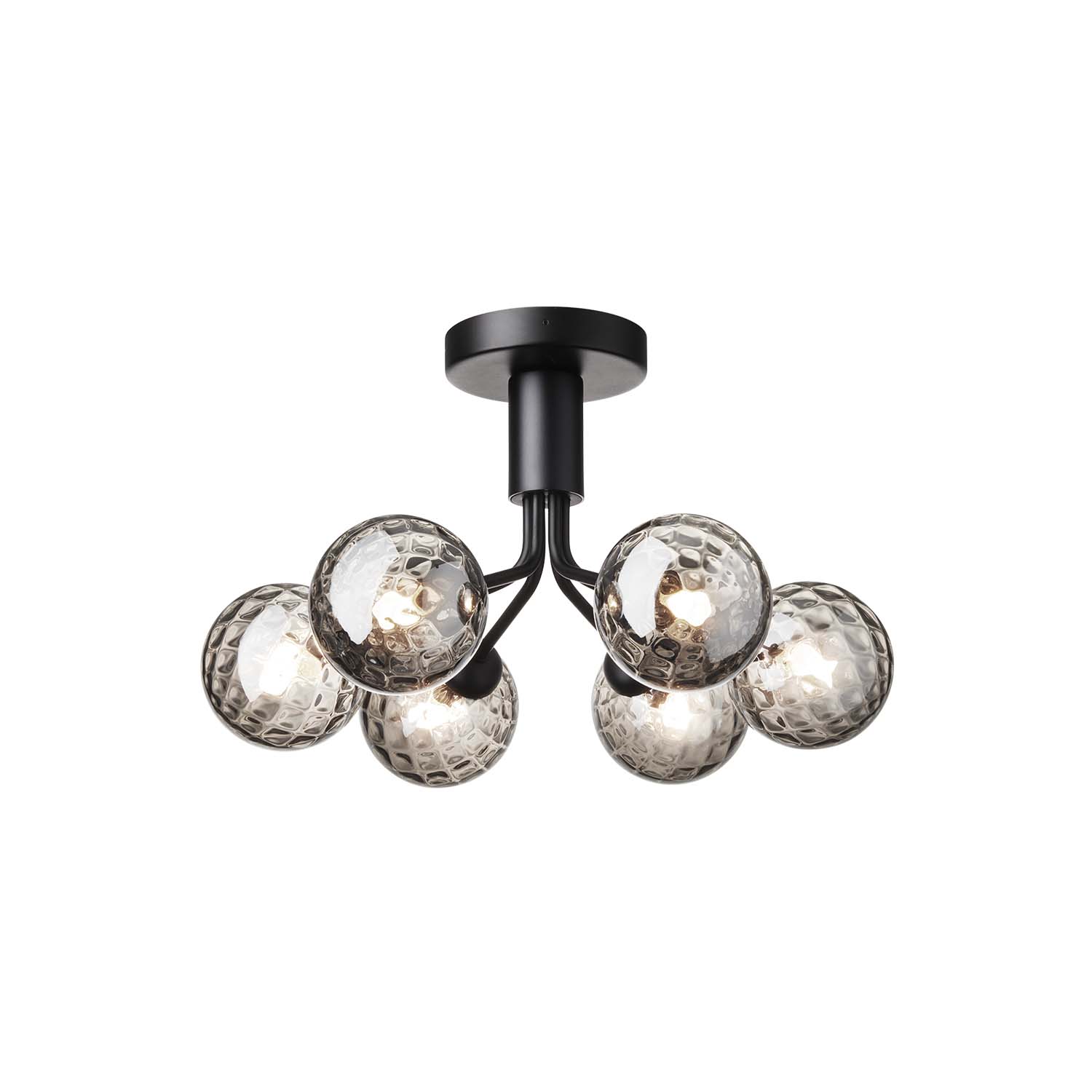 APIALES Optic - Black or gold ceiling light with glass globes