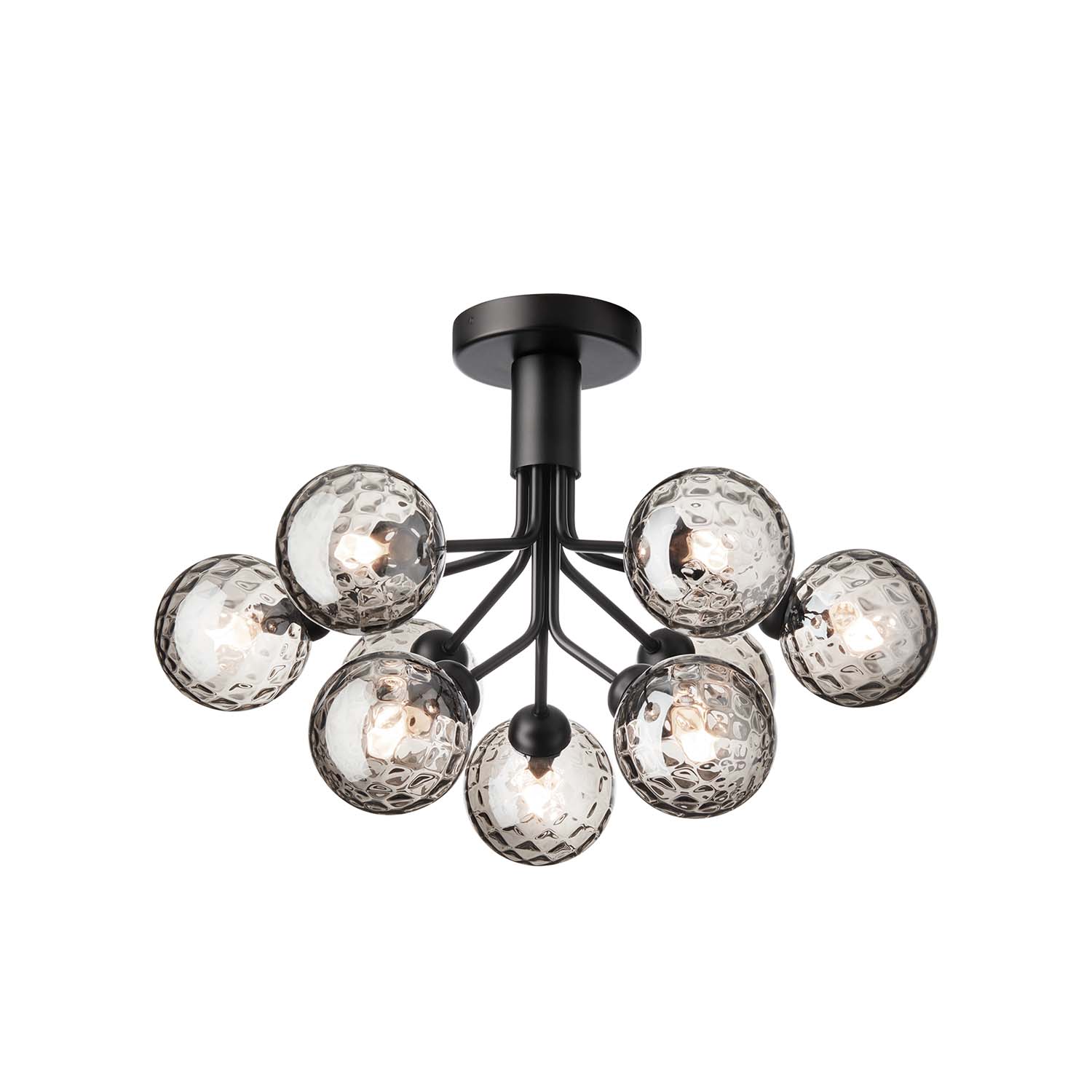 APIALES Optic - Black or gold ceiling light with glass globes