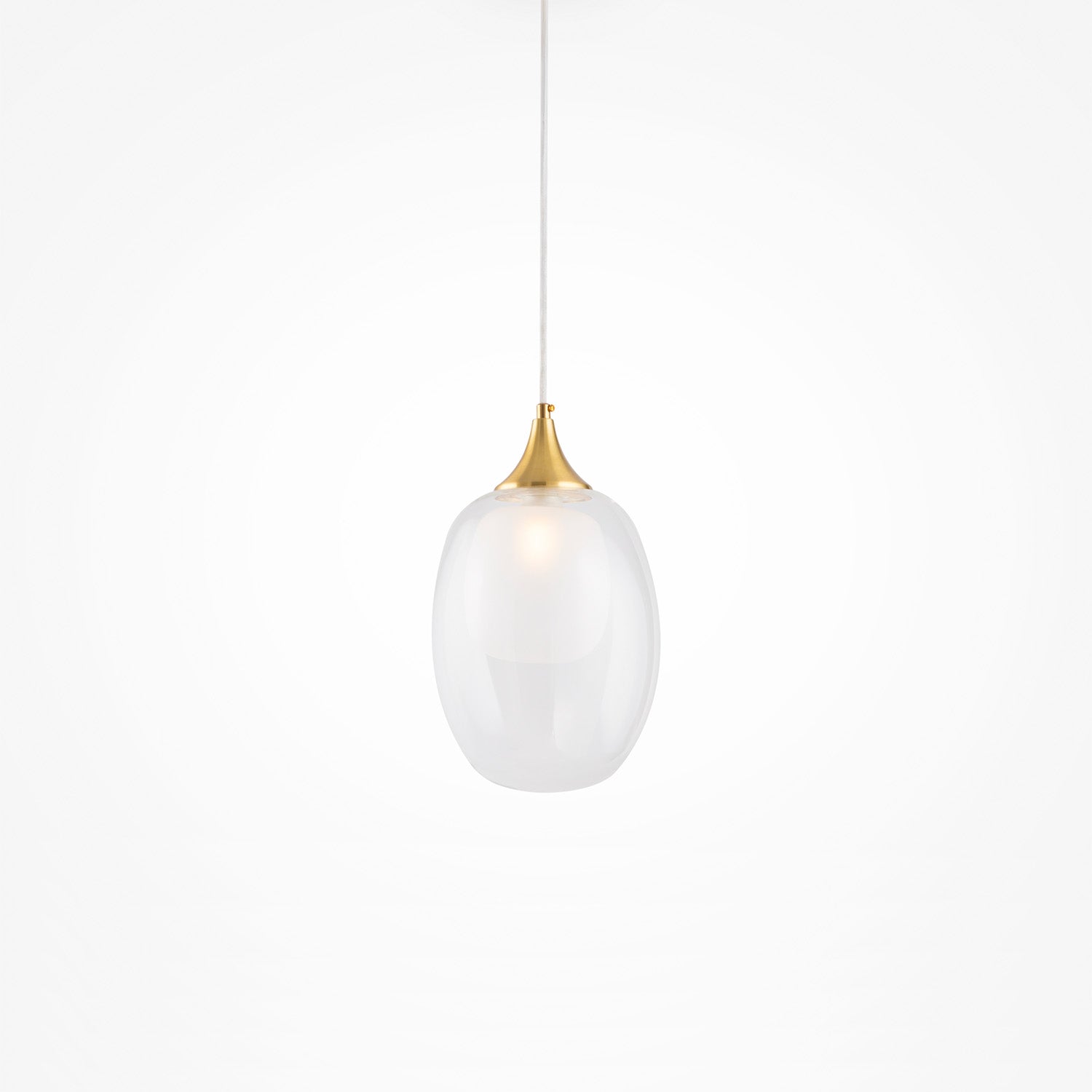 AURA - Pendant Lamp in Milky Glass and Gold Finish