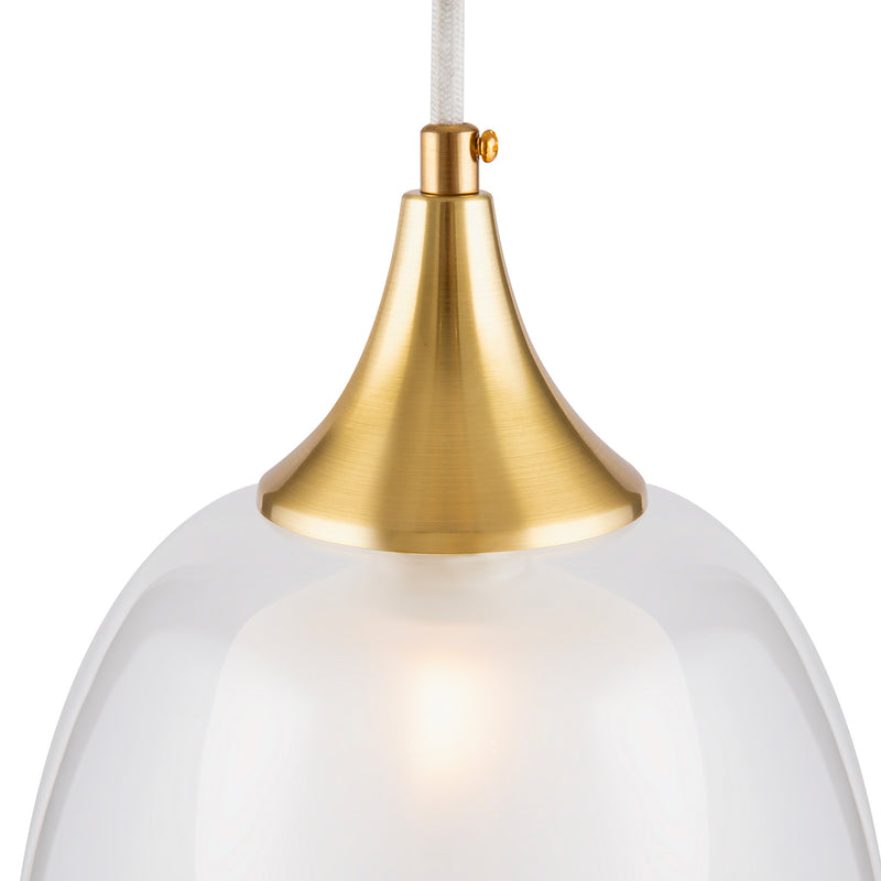 AURA - Pendant Lamp in Milky Glass and Gold Finish