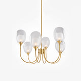 AURA - Opaque White Glass Chandelier with Gold Finish