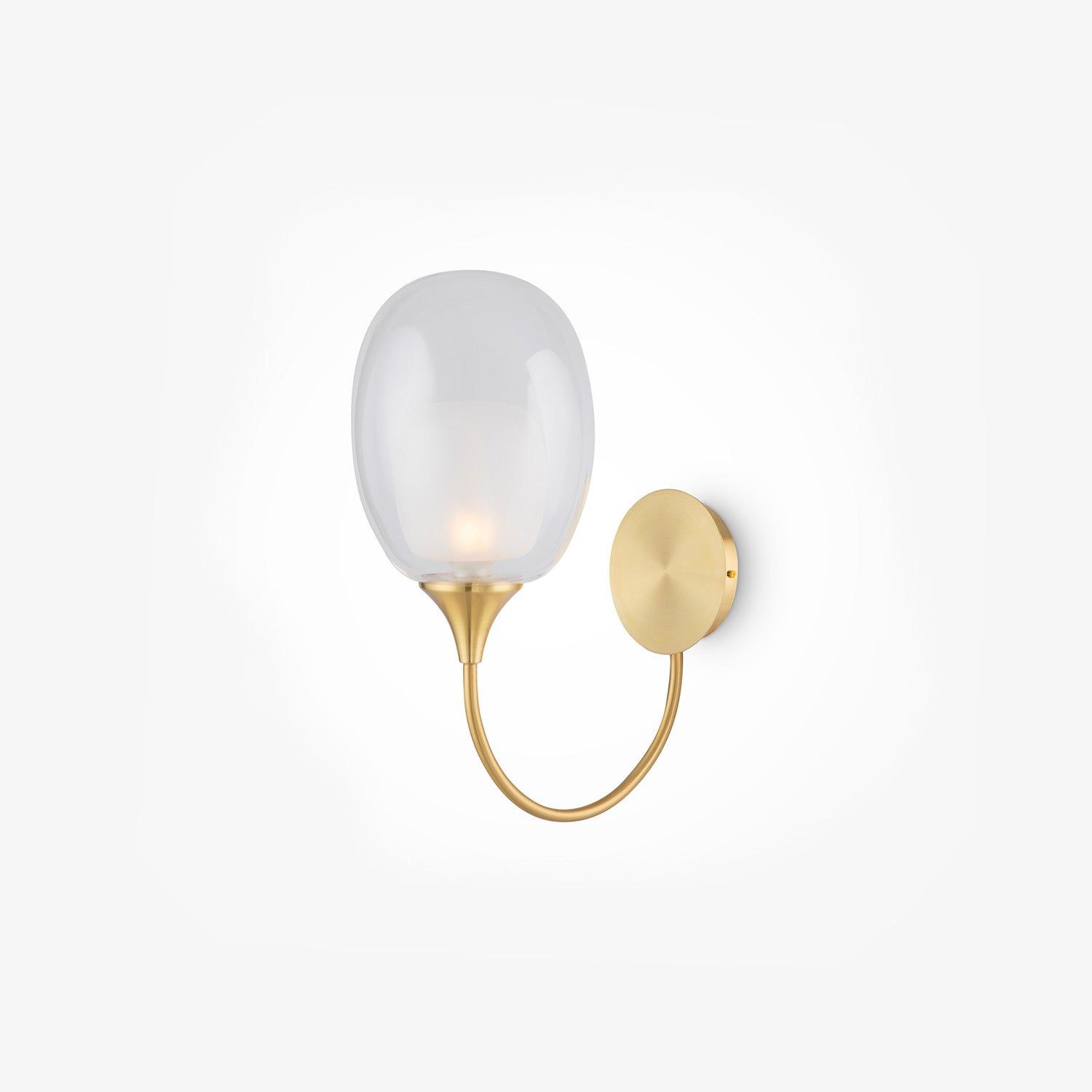 AURA - Wall light in opaque glass and gold finish
