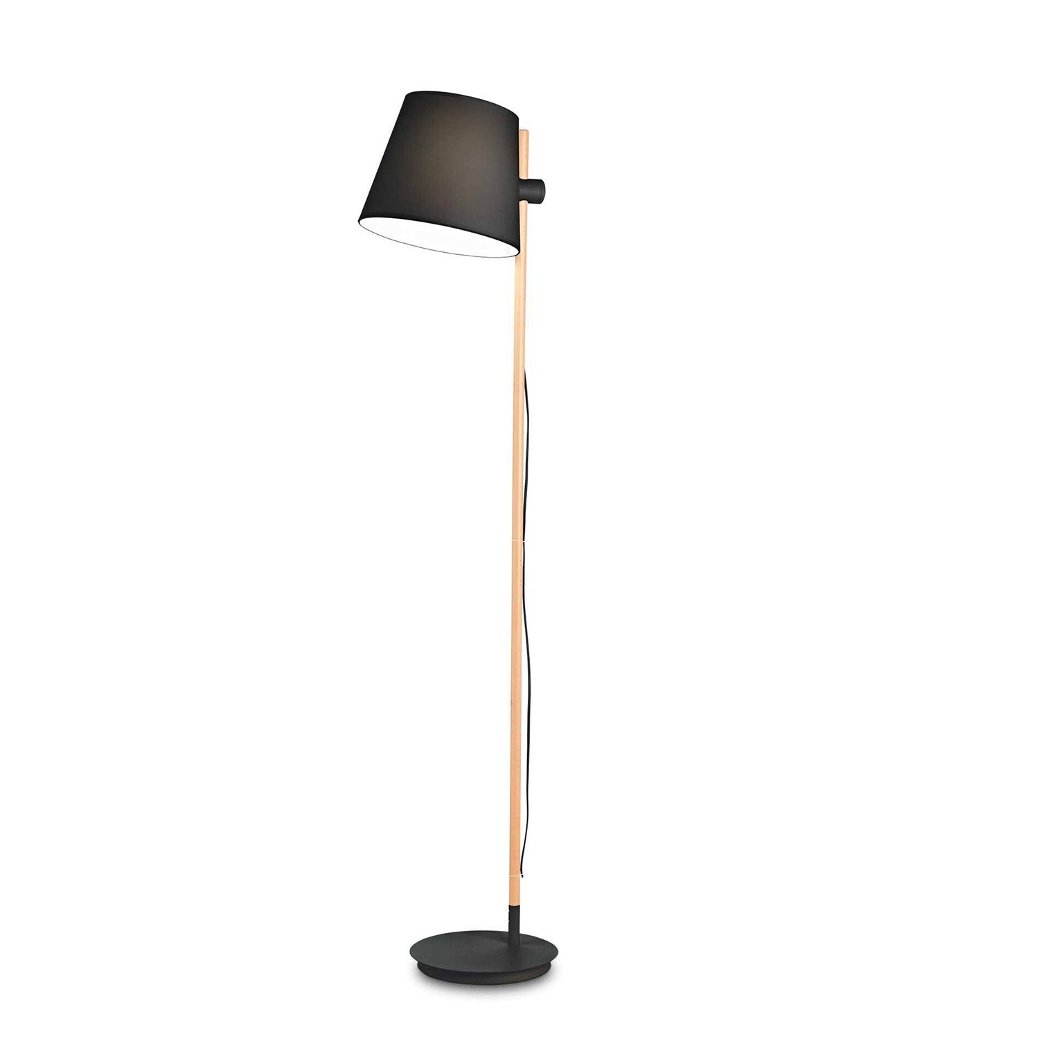 AXEL - Scandinavian wood and fabric floor lamp