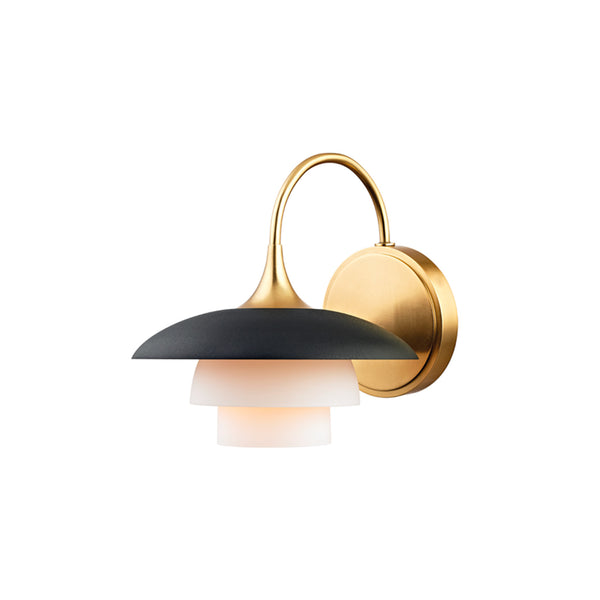BARRON - Wall light in brass and glass shade