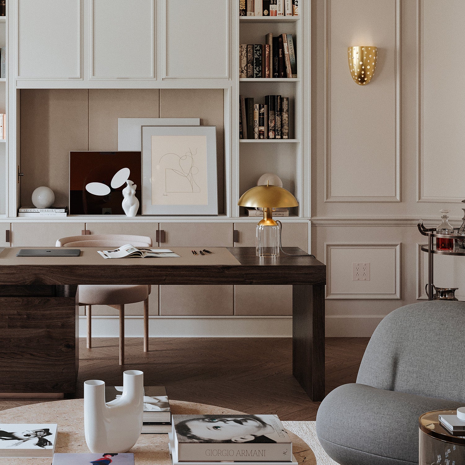 BAYSIDE – Tischlampe aus Glas und Messing für Designer-Wohnzimmer