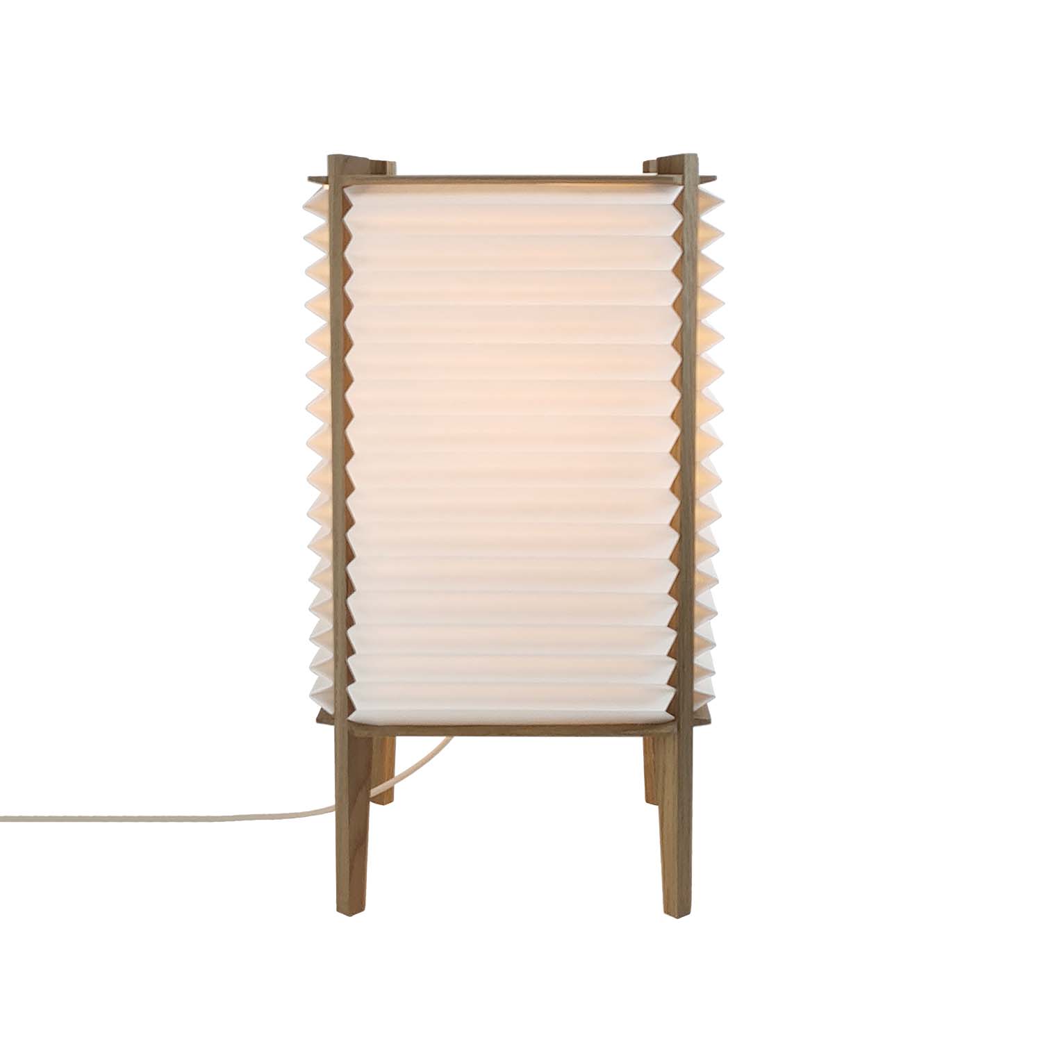 BEE HIVE – Tischlampe aus Holz und plissiertem Papier im japanischen Stil