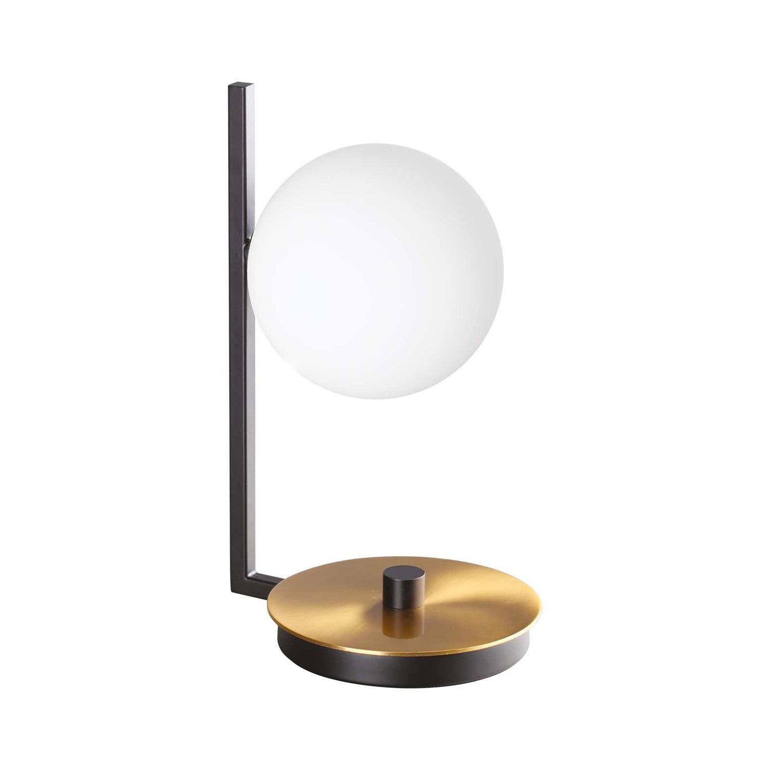 BIRDS - Brass table lamp and opaque glass ball