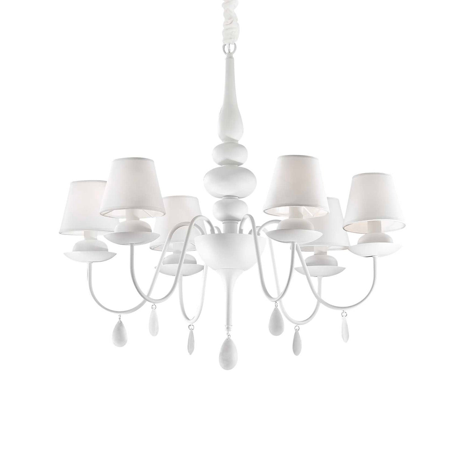 WHITE - Chandelier chandelier with white or black tassels
