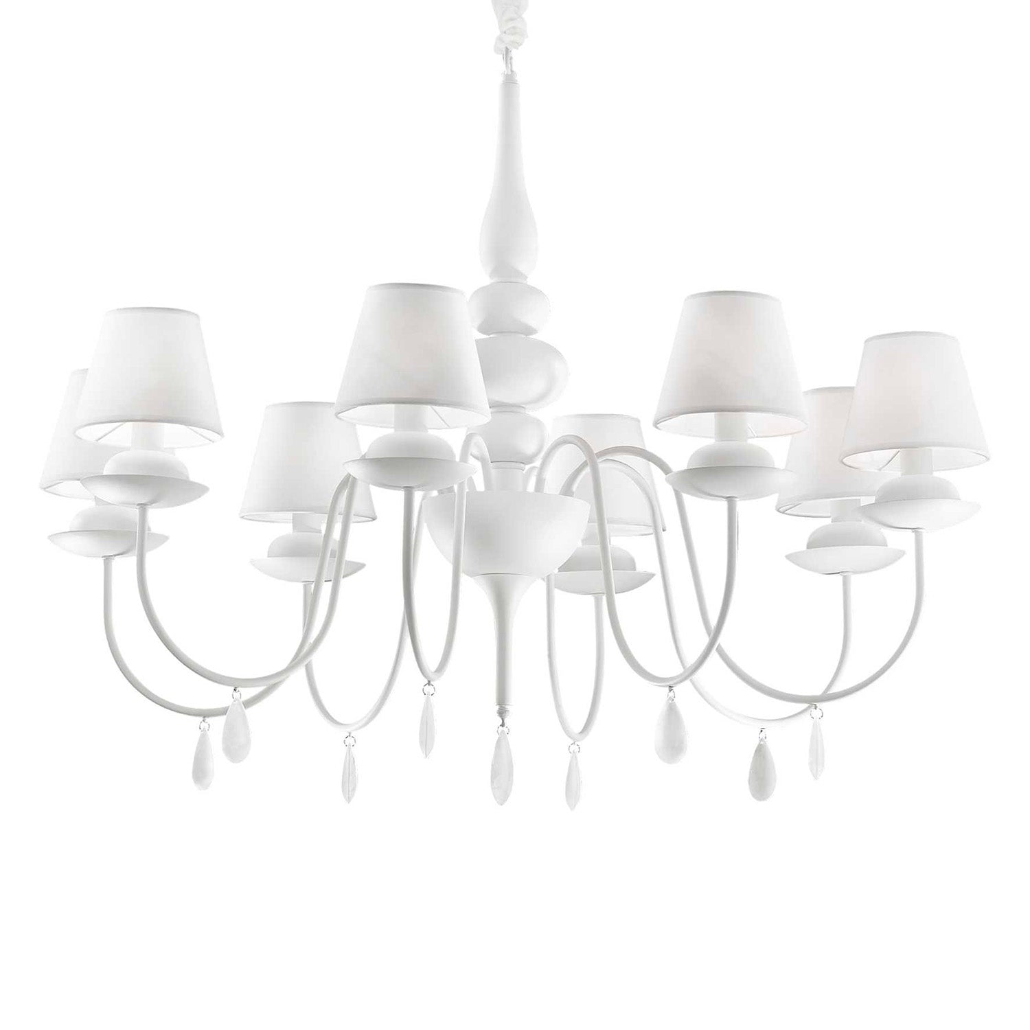 WHITE - Chandelier chandelier with white or black tassels