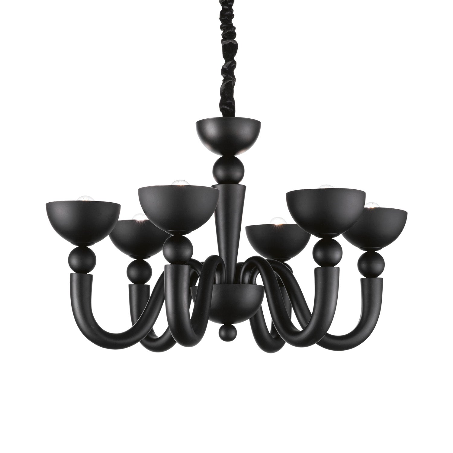 BON BON - Designer chandelier in black or white steel