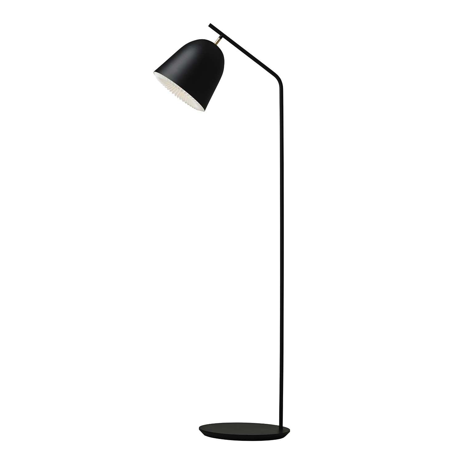 CACHÉ - Black floor lamp with pleated paper lampshade in designer living room