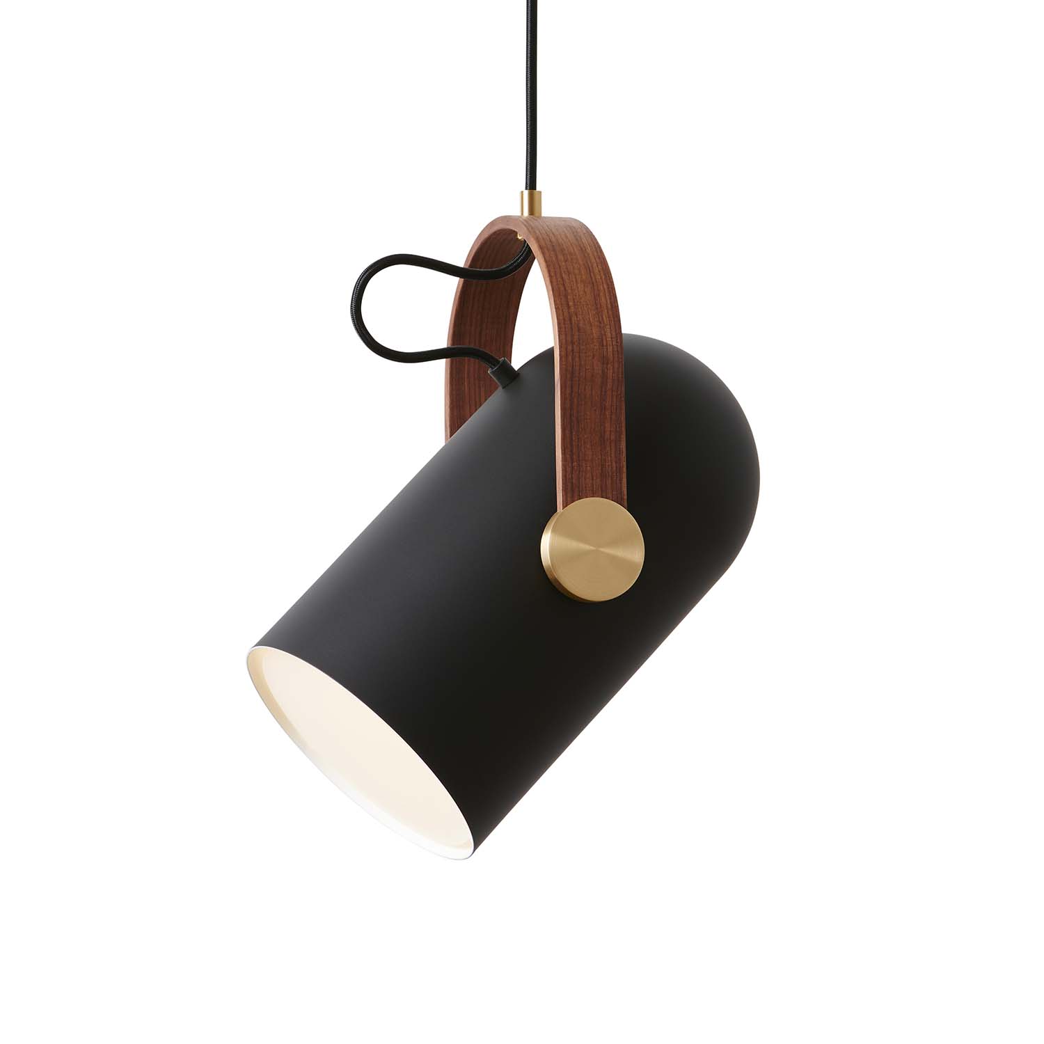 CARRONADE - Wood and black projector pendant light