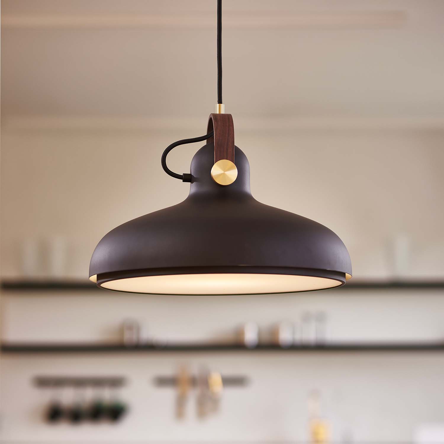 CARRONADE - Scandinavian black or beige pendant lamp, kitchen or dining room