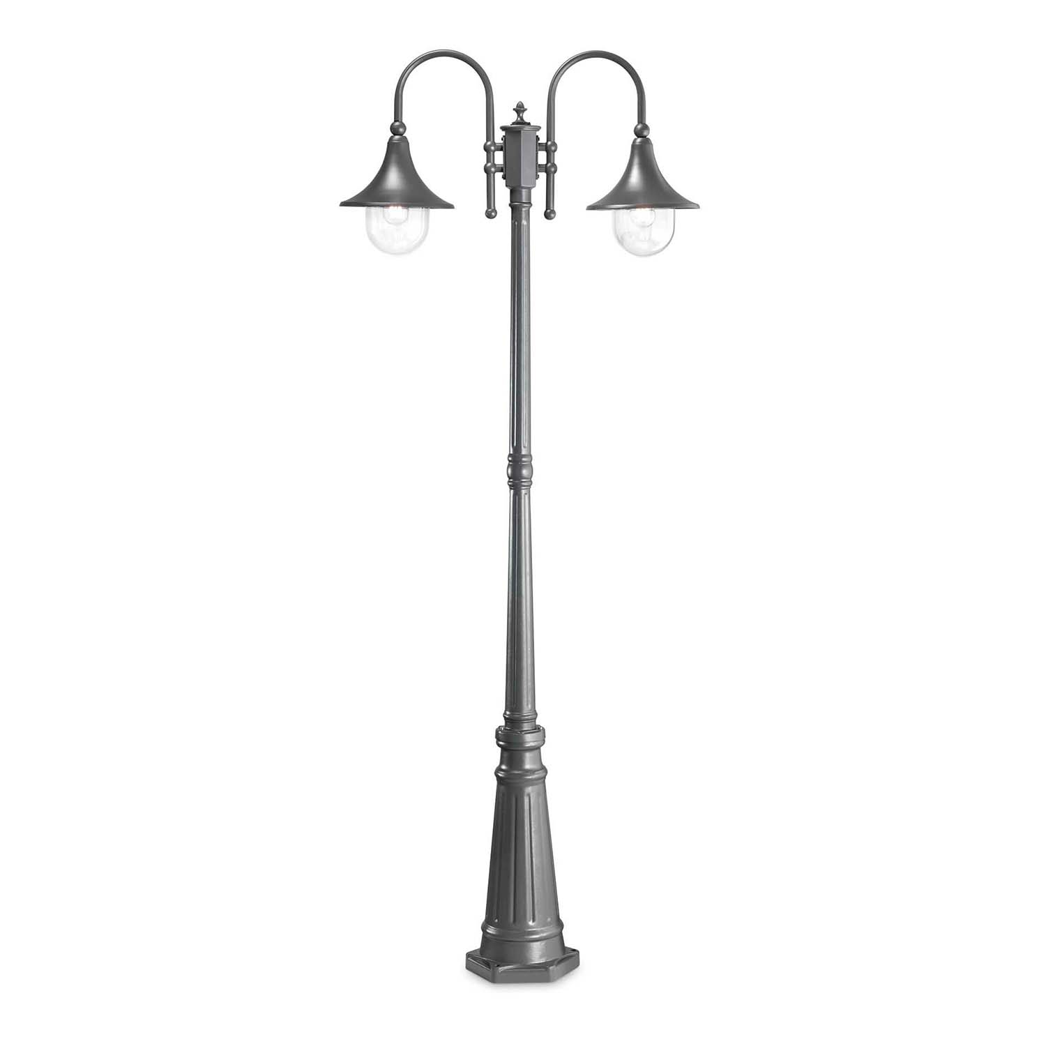 CIMA - Antique outdoor floor lamp in gray aluminum or aged brass