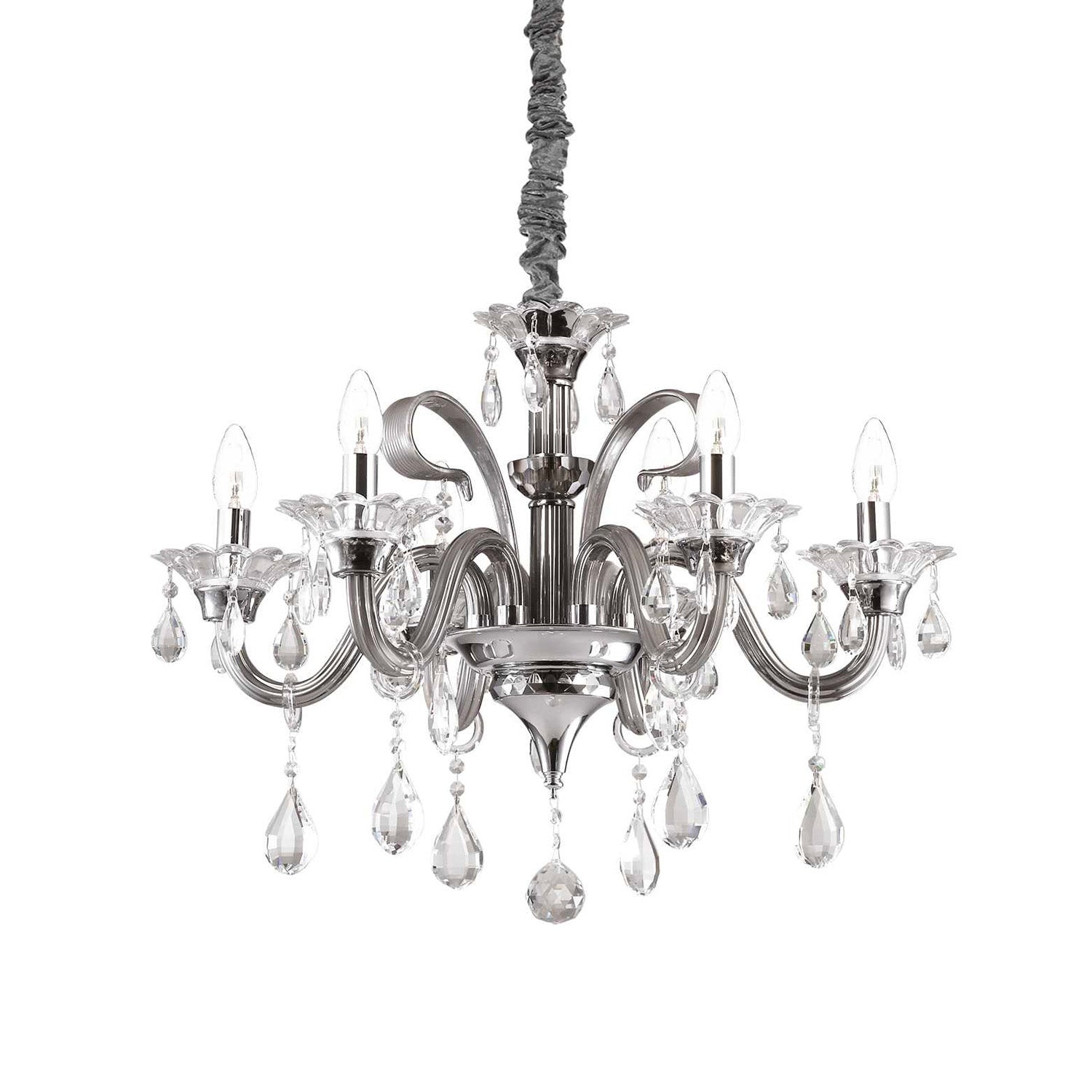 COLOSSAL - Chandelier chandelier with smoked glass and crystal pendants