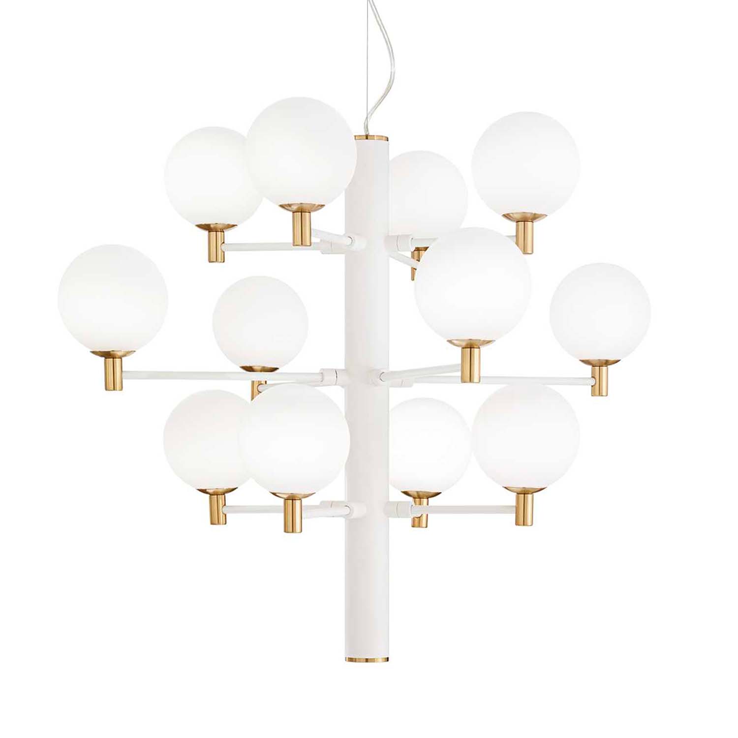 COPERNICO - Large chic and elegant black or white chandelier and glass globes