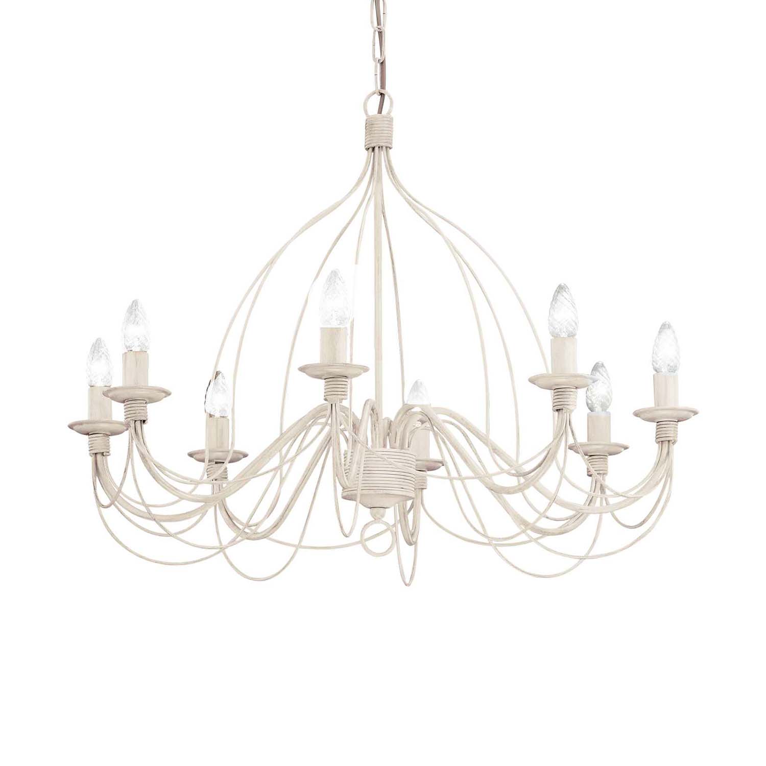 CORTE - Lustre chandelier shabby chic blanc