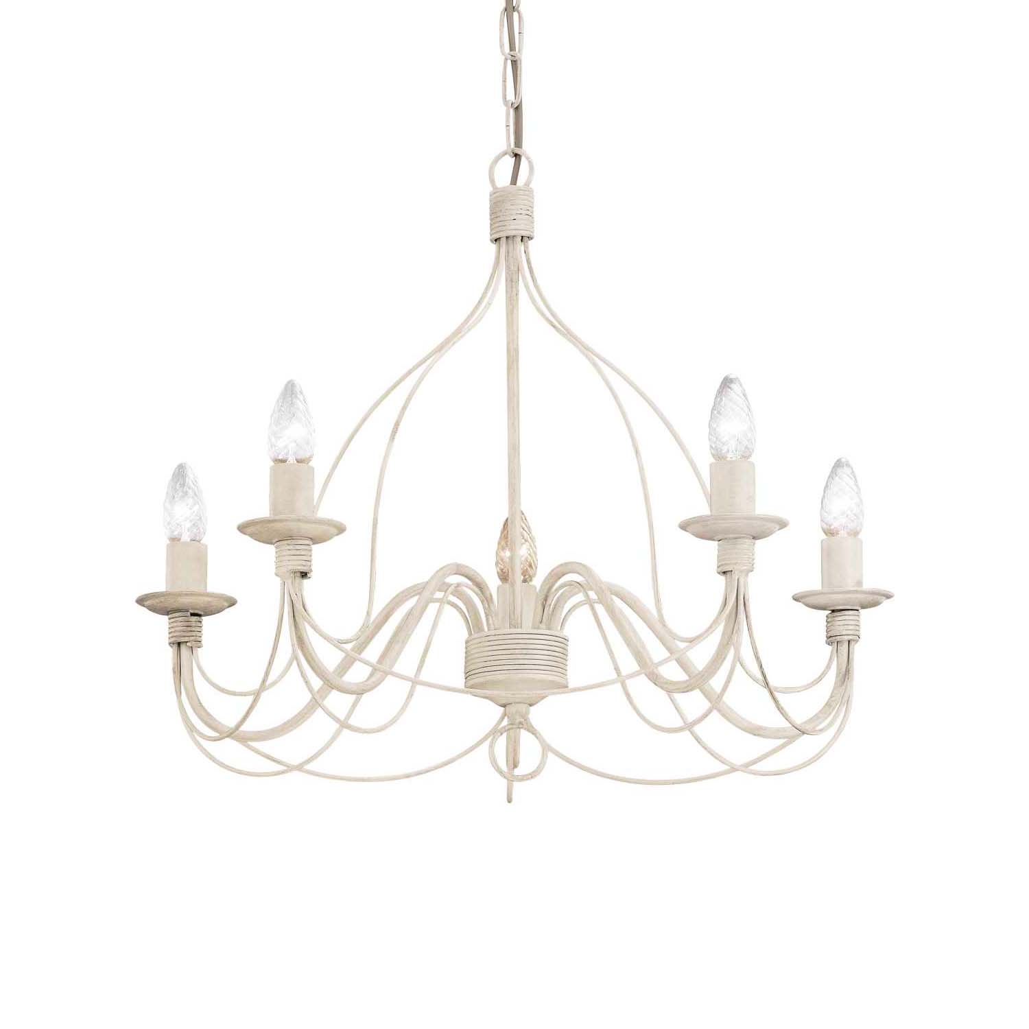 CORTE - Lustre chandelier shabby chic blanc