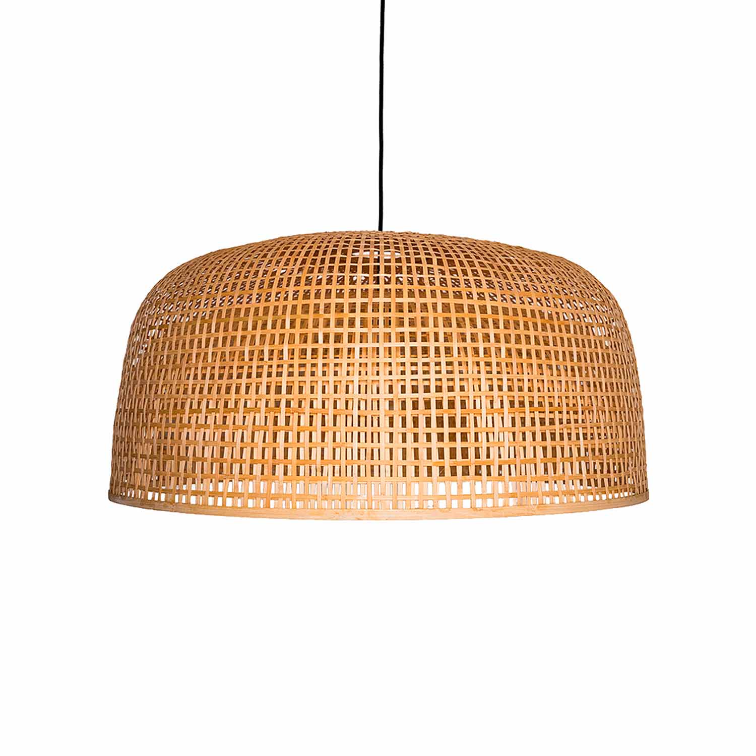 DOPPIO GRID - Handmade bamboo grid pendant light