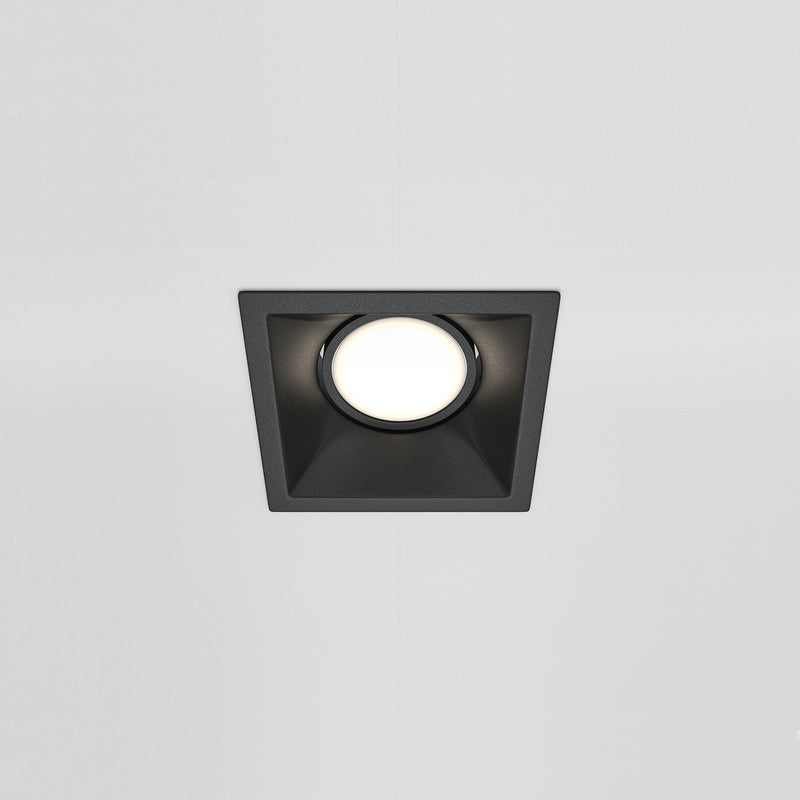 DOT - Design square recessed spotlight, black or white, 80mm