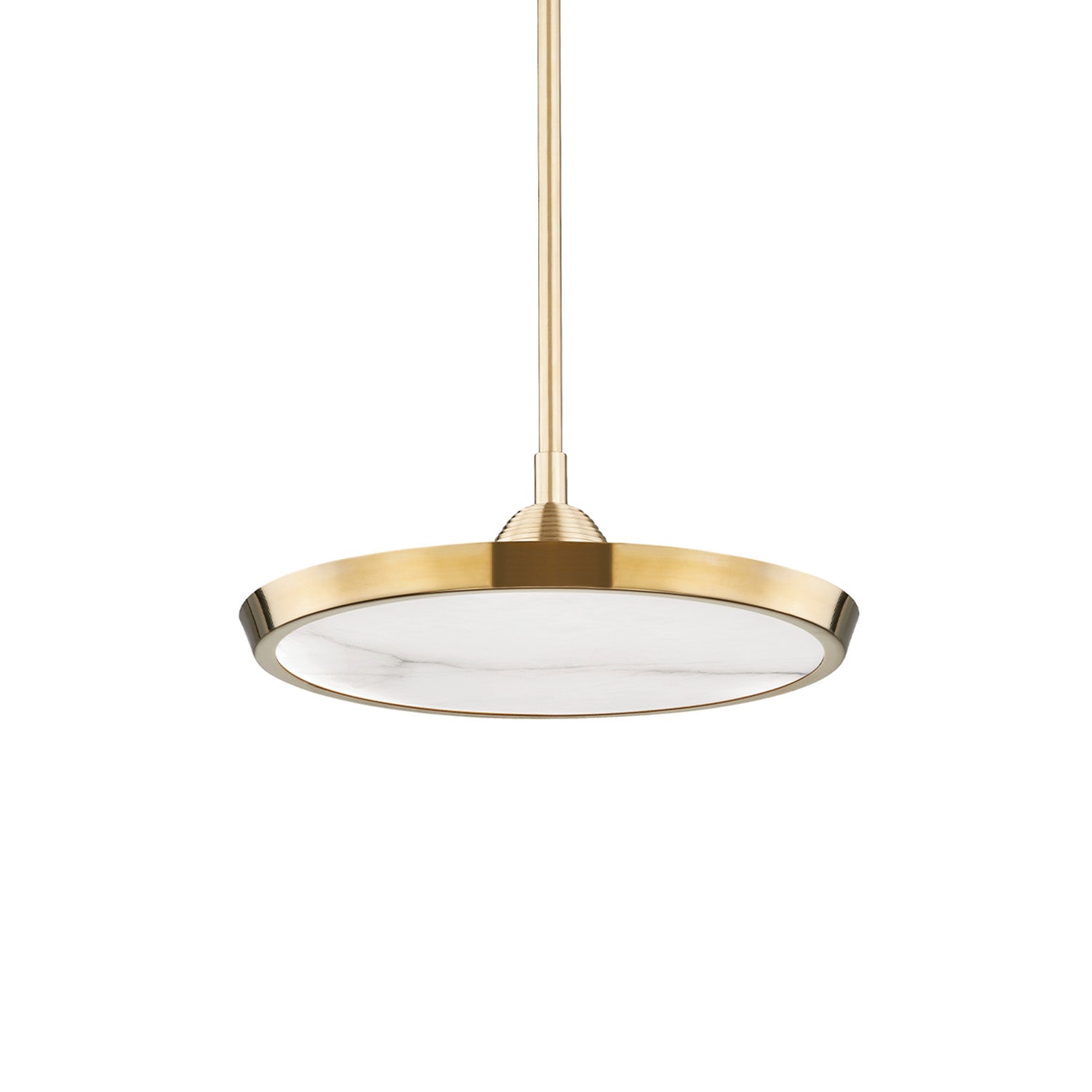 DRAPER - Art Deco Gold and Marble Circular Chandelier