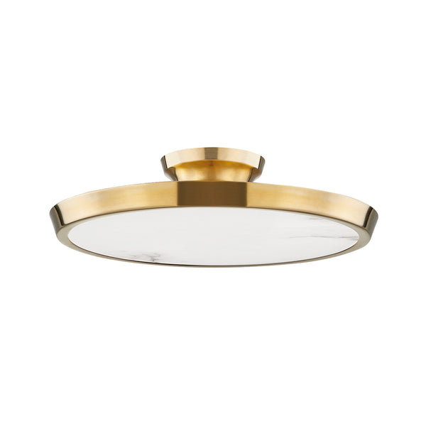 DRAPER - Art Deco Gold and Marble Circular Ceiling Light