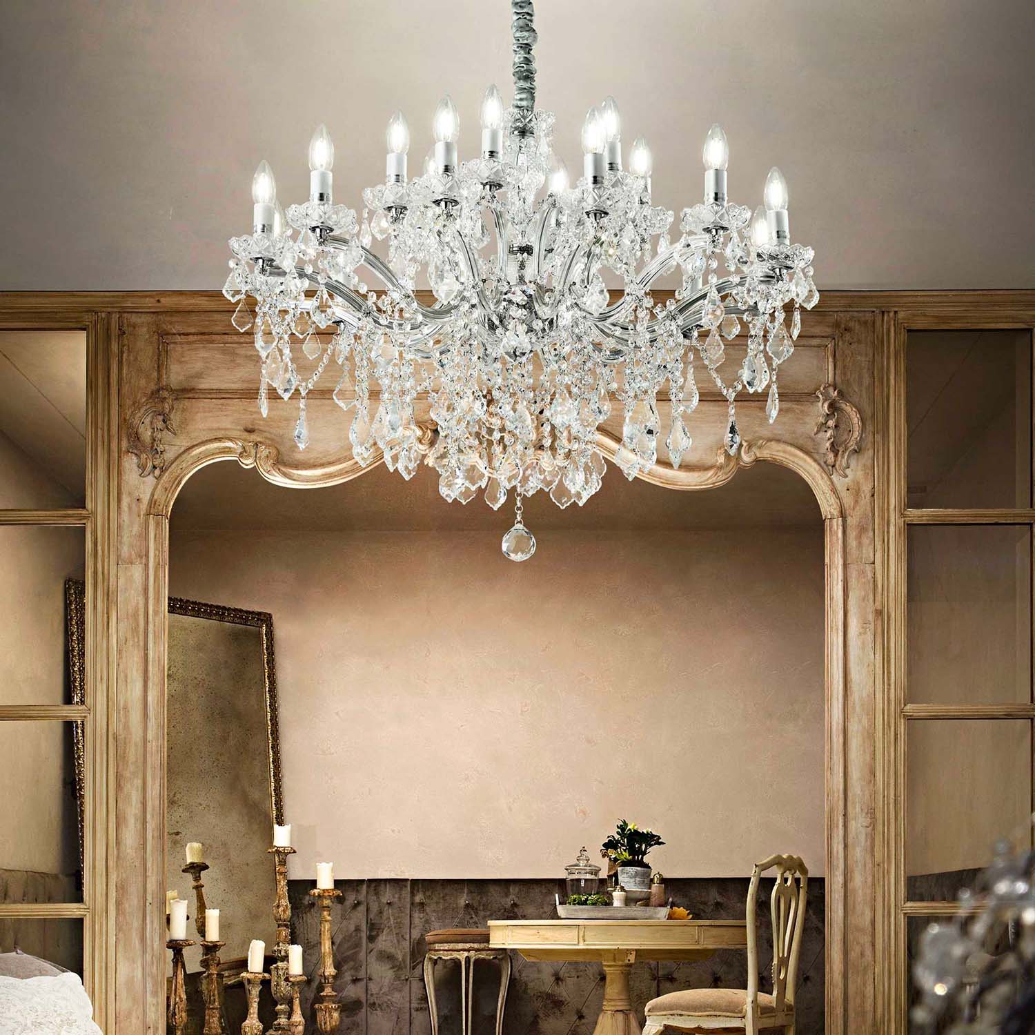 FLORIAN - Chandelier with gold or silver tassels