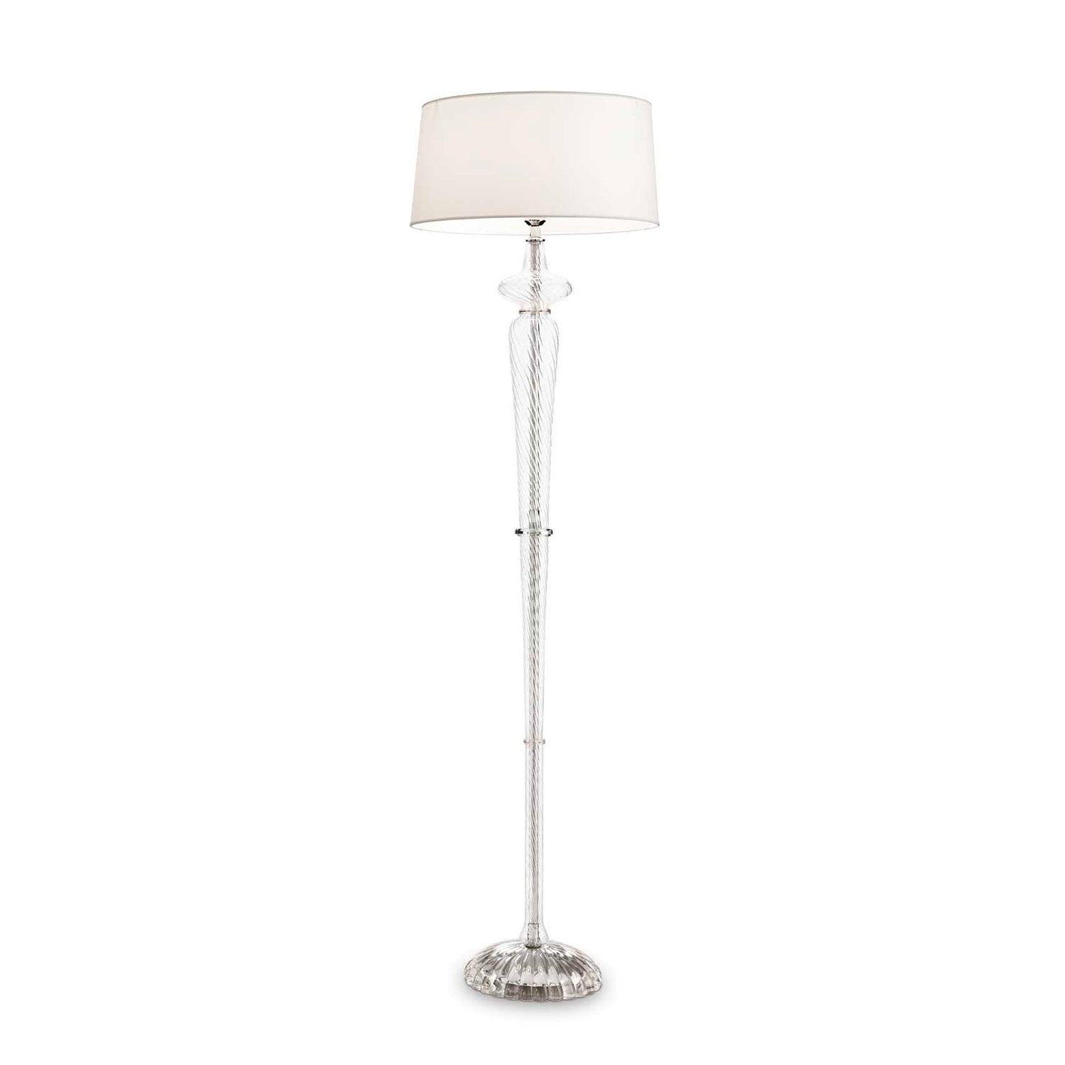 FORCOLA - Baroque floor lamp in glass and fabric lampshade