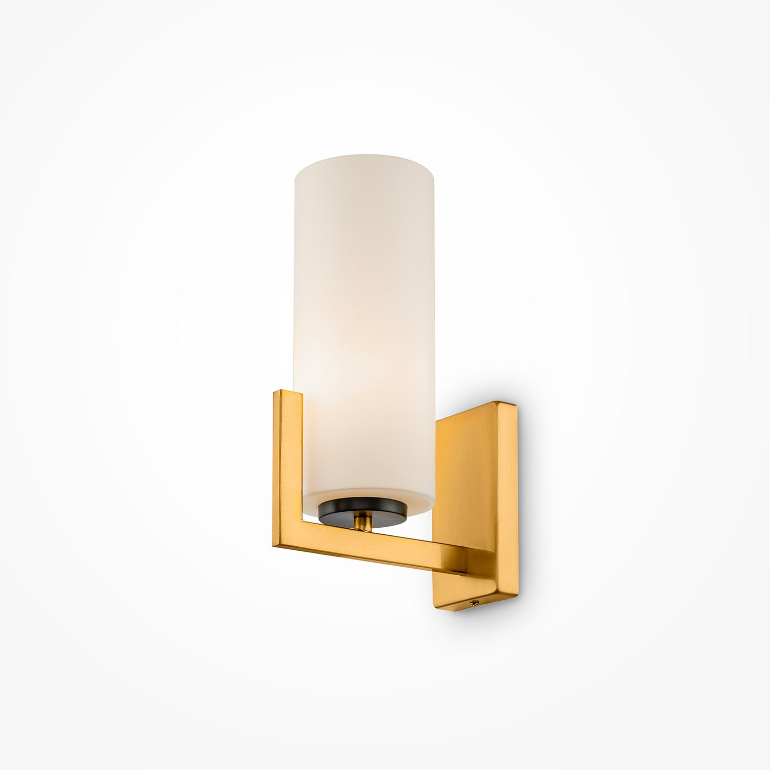 FORTANO - Art Deco Brass and White Opaque Glass Wall Light