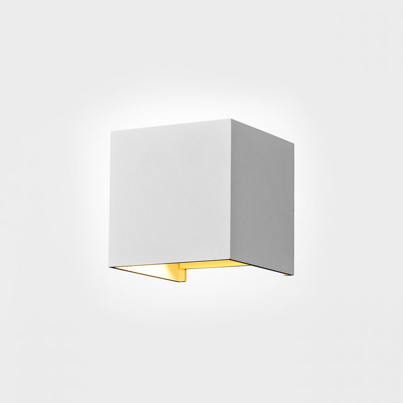 FULTON - Design Square Black or White Steel Cube Wall Light