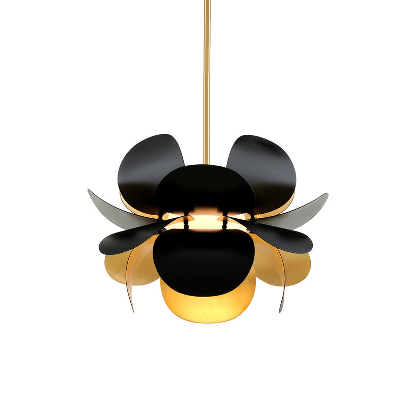 GINGER - Black and Gold Flower Chandelier for Chic Bedrooms