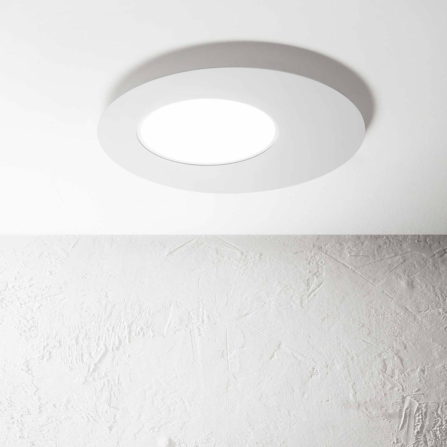 IRIDE - Designer and discreet extra-flat ceiling light, black or white