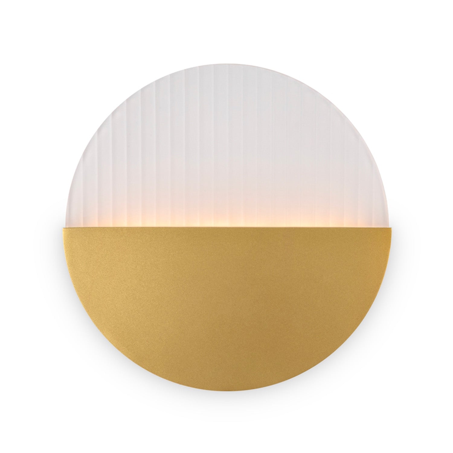JUPITER – Runde Art-Deco-Wandleuchte in Gold und Weiß