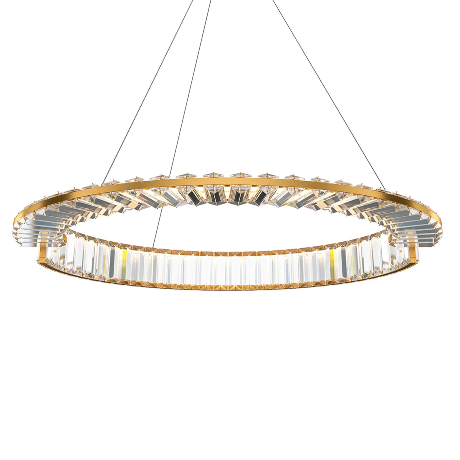 KRONE – Schicke goldene integrierte LED-Pendelleuchte 4000K