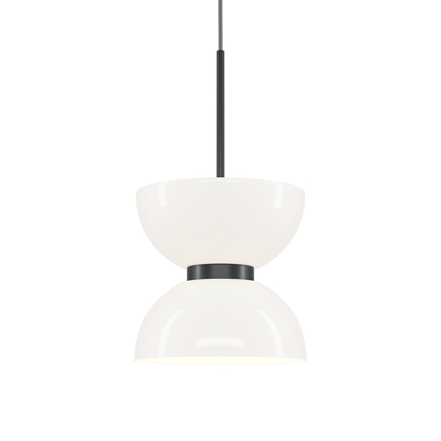 KYOTO - Chic pendant light in opaque white glass with integrated LED