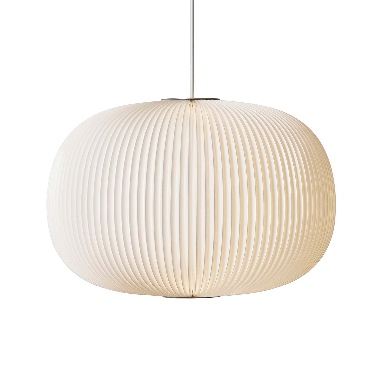 LAMELLA 1 - Pendant light made by hand in white pleated paper