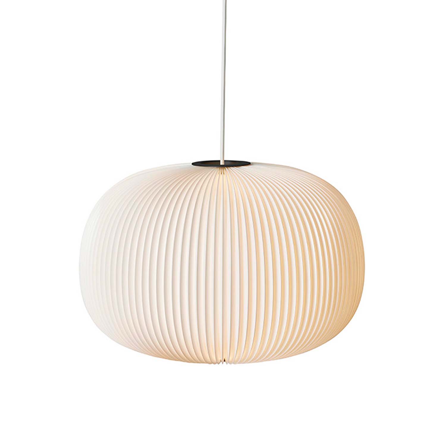 LAMELLA 1 - Pendant light made by hand in white pleated paper