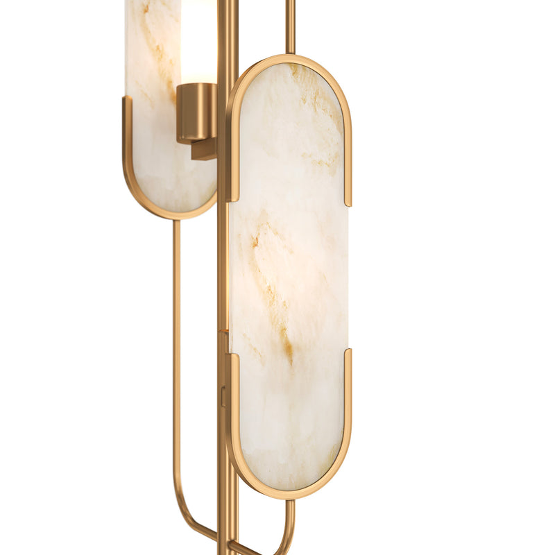 MARMO - Gold and White Marble Floor Lamp for Living Room