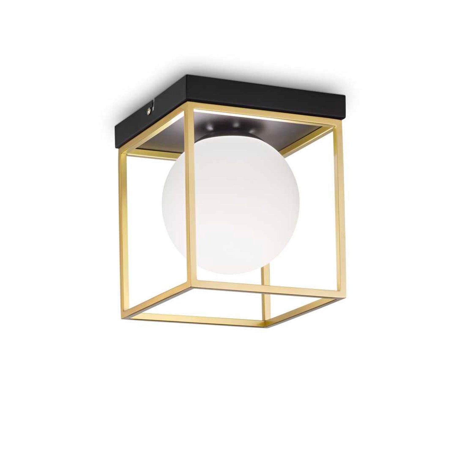LINGOTTO - Cube ceiling light with glass ball