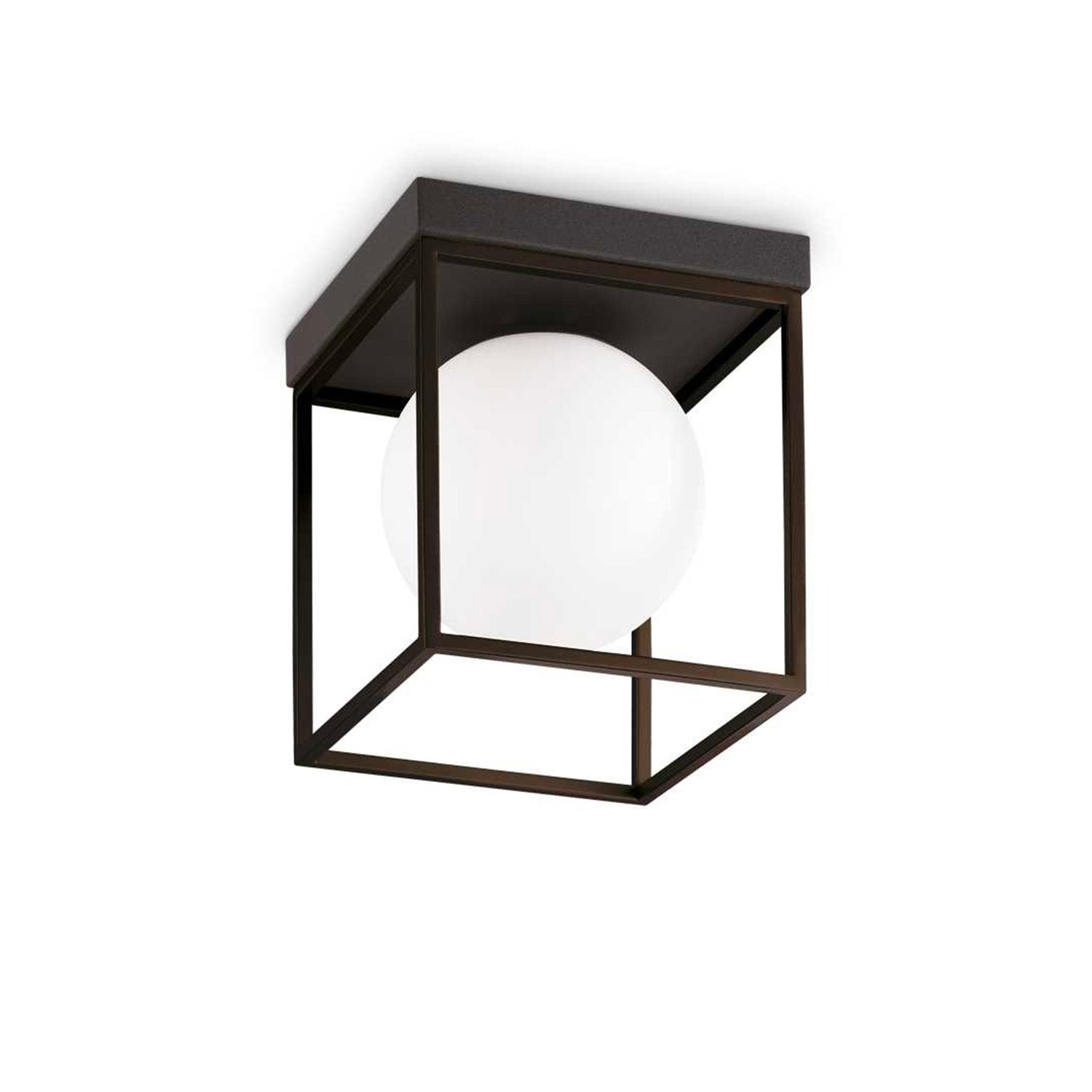 LINGOTTO - Cube ceiling light with glass ball