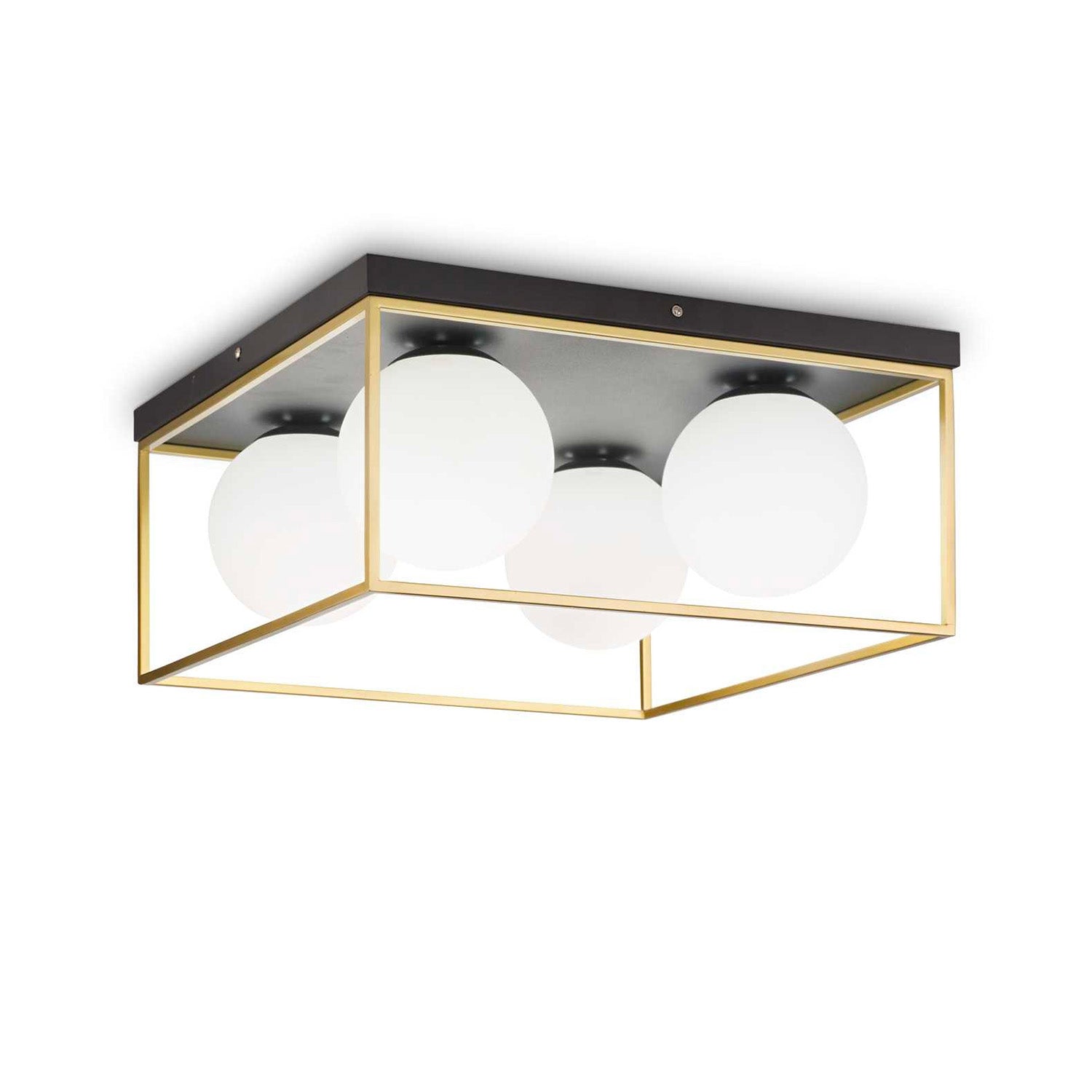 LINGOTTO - Large cage ceiling light with glass balls