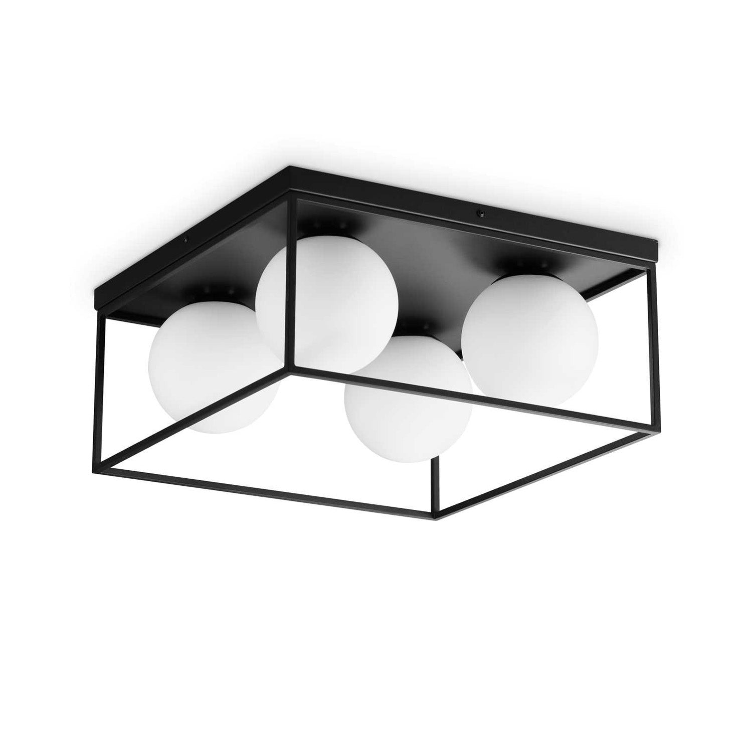 LINGOTTO - Large cage ceiling light with glass balls