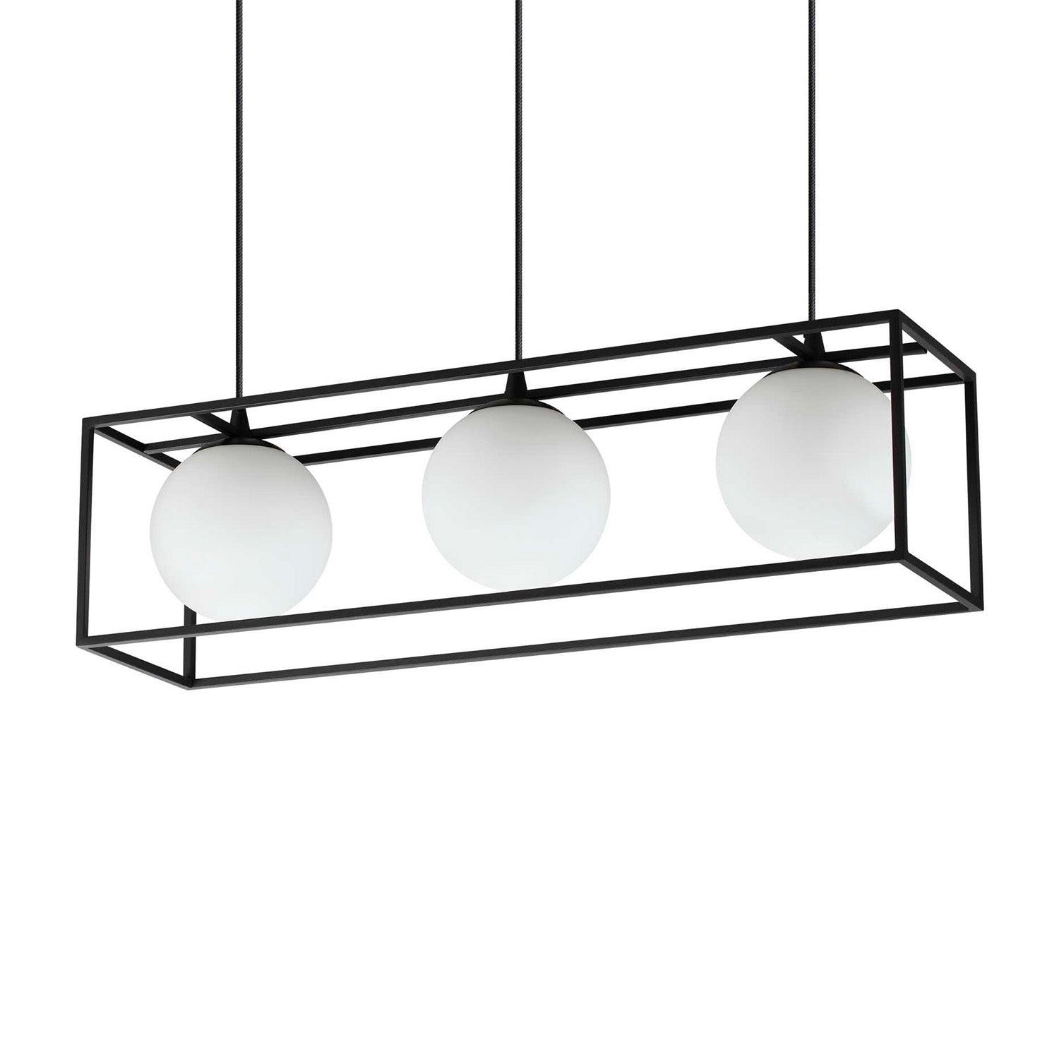 LINGOTTO - Cage pendant light with glass balls