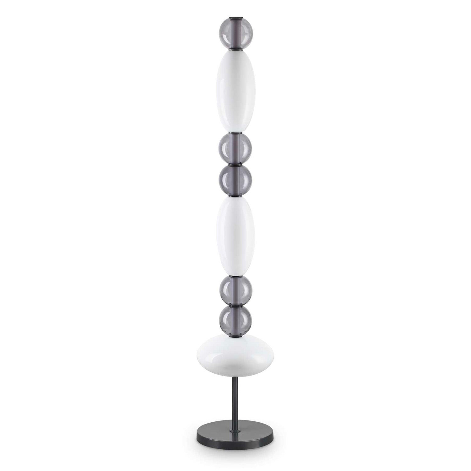 LUMIERE - Floor lamp in smoked glass and LED tube