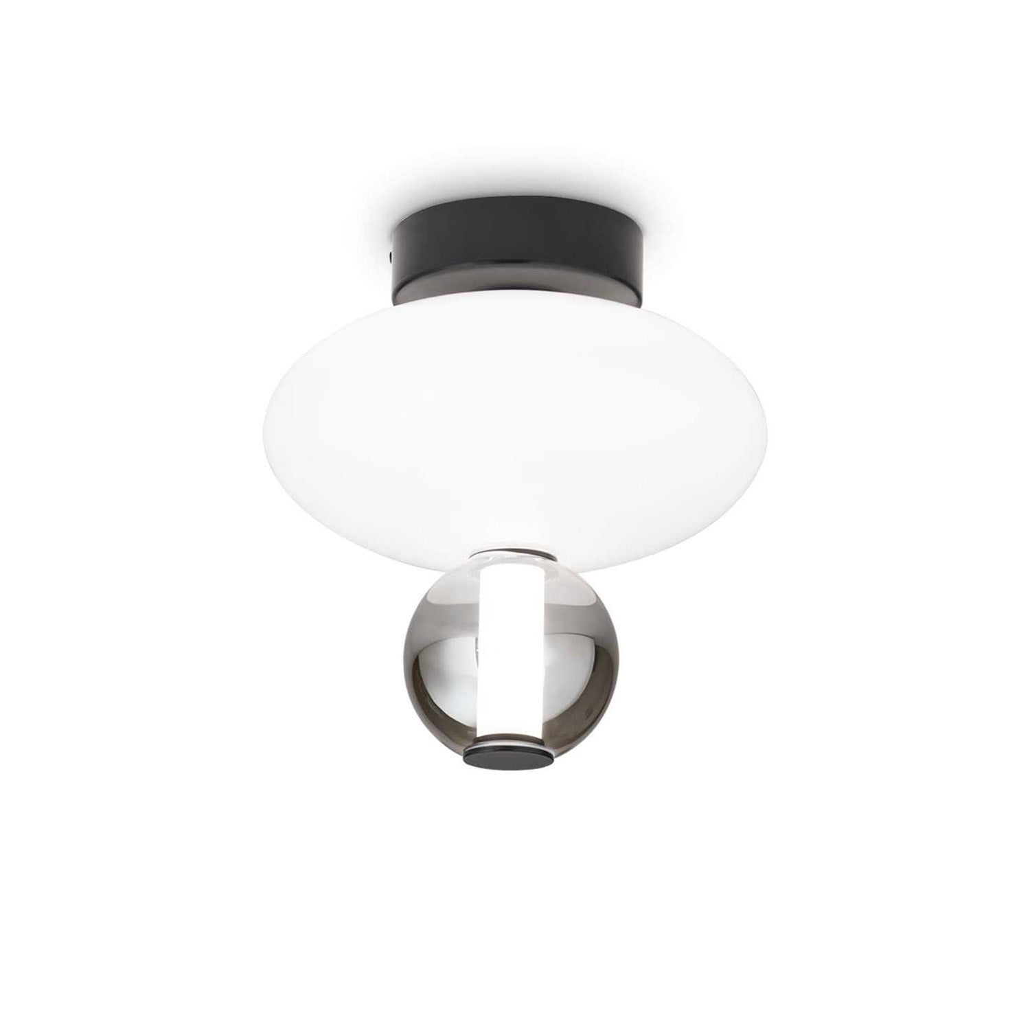 LUMIERE - Designer ceiling light in smoked and white glass