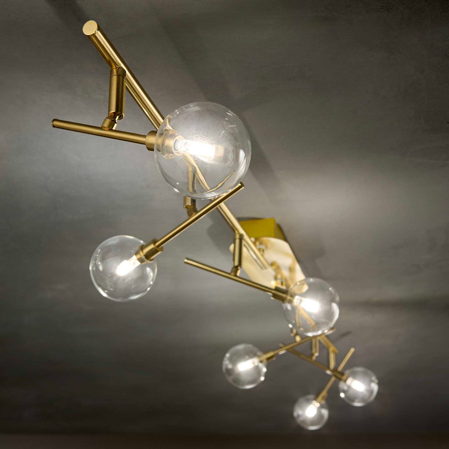 MARACAS - Gold ceiling light with glass ball spots